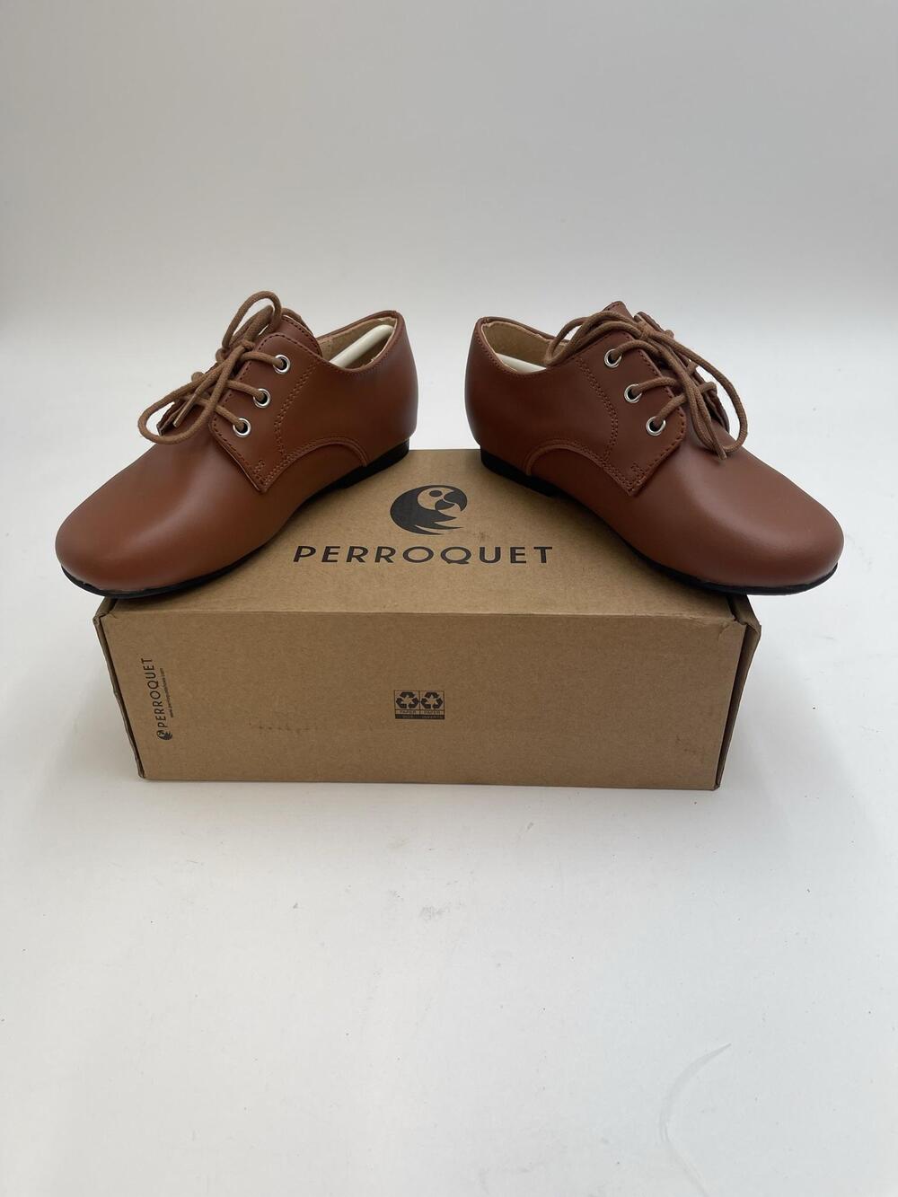 Perroquet Oxford Round Front Dress Shoes Kids Size 12 Brown US 29EU Lace Up